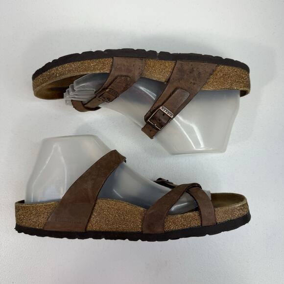 Birkenstock Mayari EU 40 US L9 M7 Sandals Leather Tobacco Brown Thong Slides